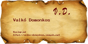 Valkó Domonkos névjegykártya